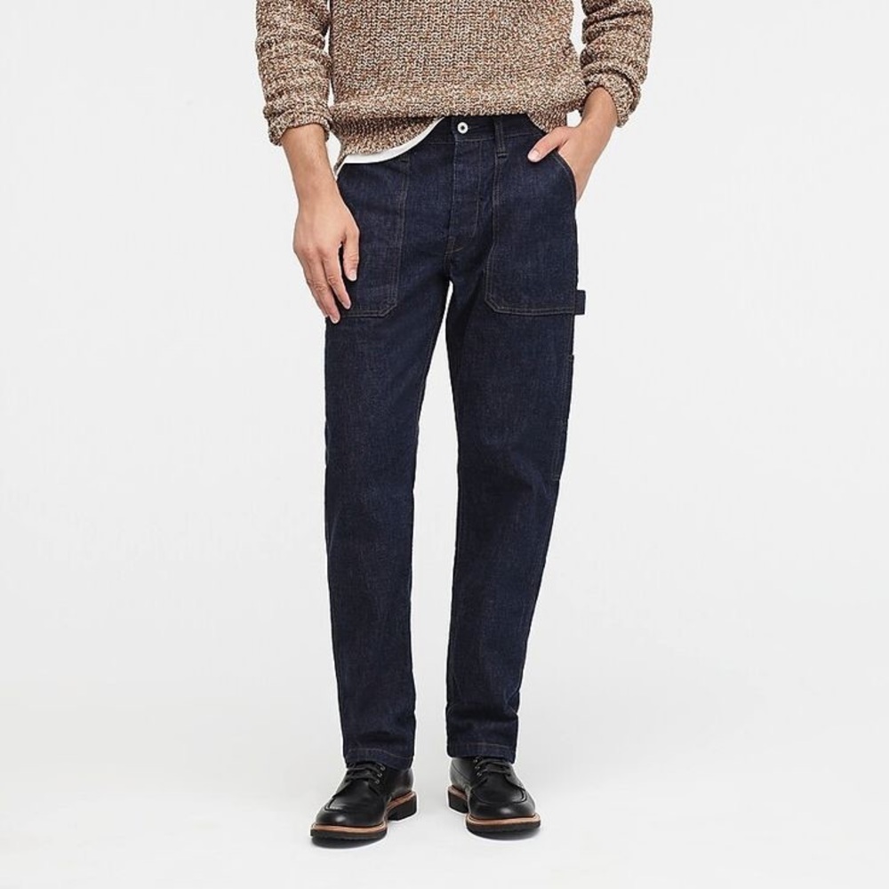 Wallace & Barnes carpenter pant in Japanese rinsed indigo denim